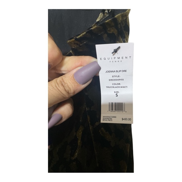 Equipment Joenna Velvet Slip Dress Leopard S - Picture 4 of 4